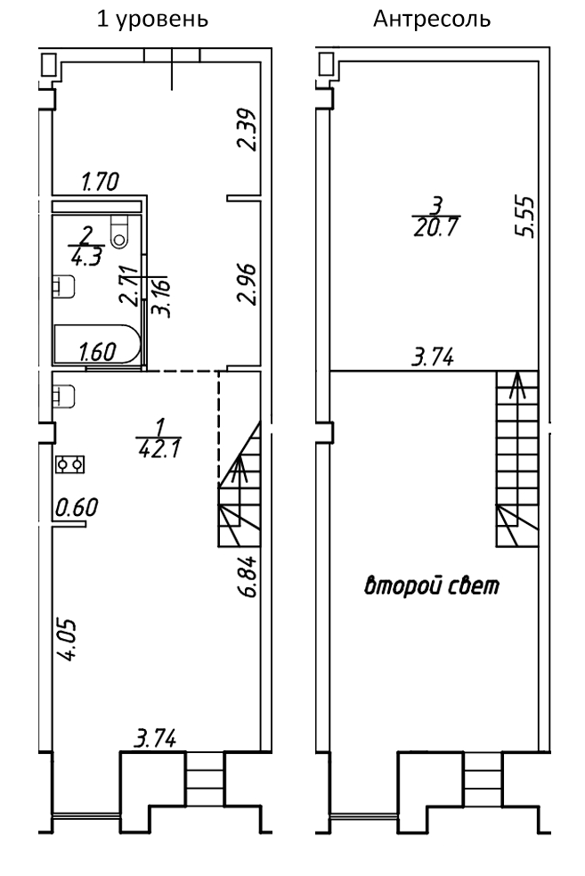 Квартира студия 67.1 м², 2/6 эт., ЖК «Serebro by Avenue-apart»
